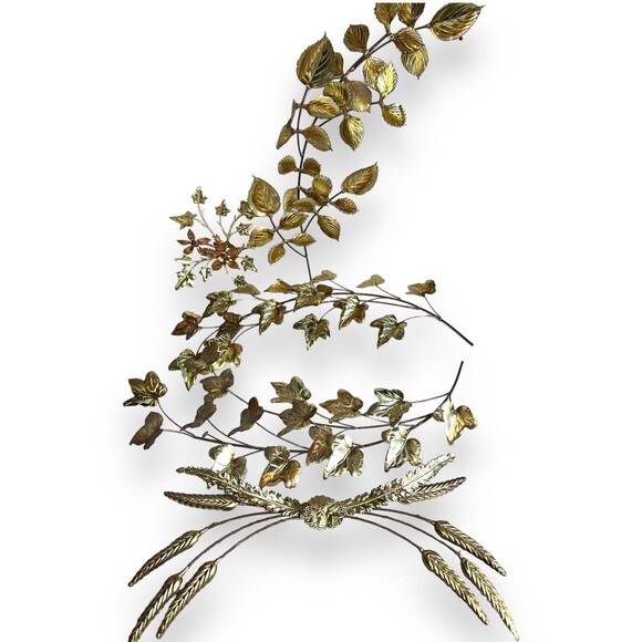 Vintage MCM Brass Copper Metal Flower Wall Art Decor Set of 5 Mid Century Modern - Picture 10 of 13